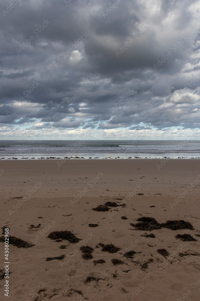 Laredo beach in northern Spain without people with blue sea Laredo beach in northern Spain without people with blue sea