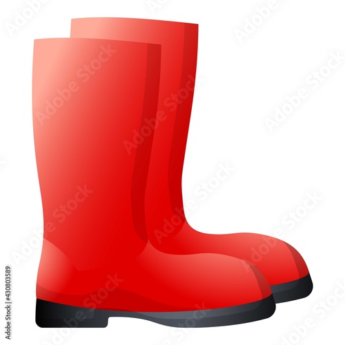 Garden boots icon, cartoon style