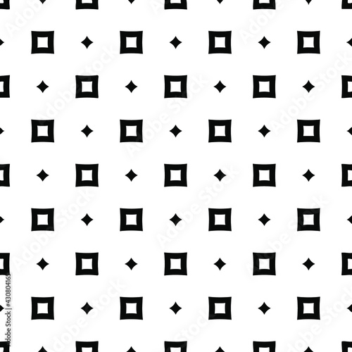 Geometric vector pattern with triangular elements. Seamless abstract ornament for wallpapers and backgrounds. Black and white colors