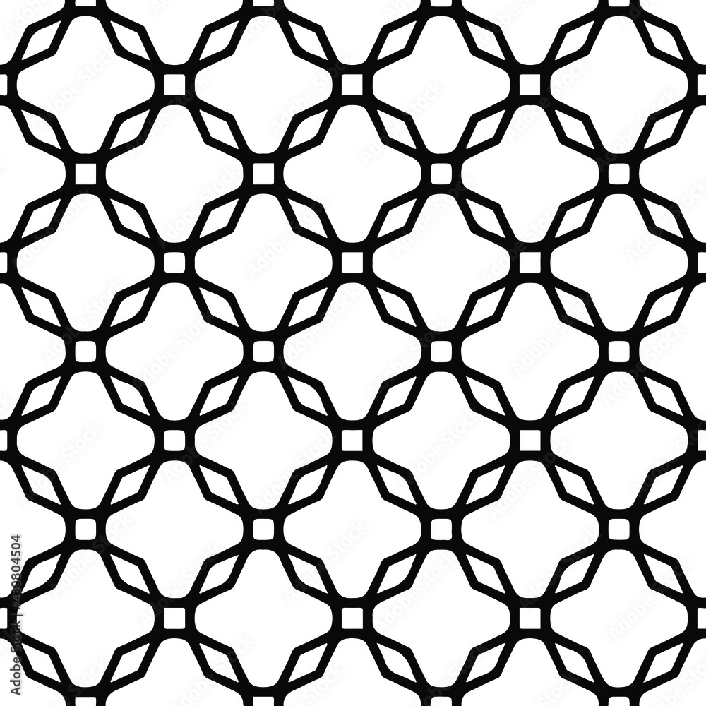 Naklejka premium Geometric vector pattern with triangular elements. Seamless abstract ornament for wallpapers and backgrounds. Black and white colors