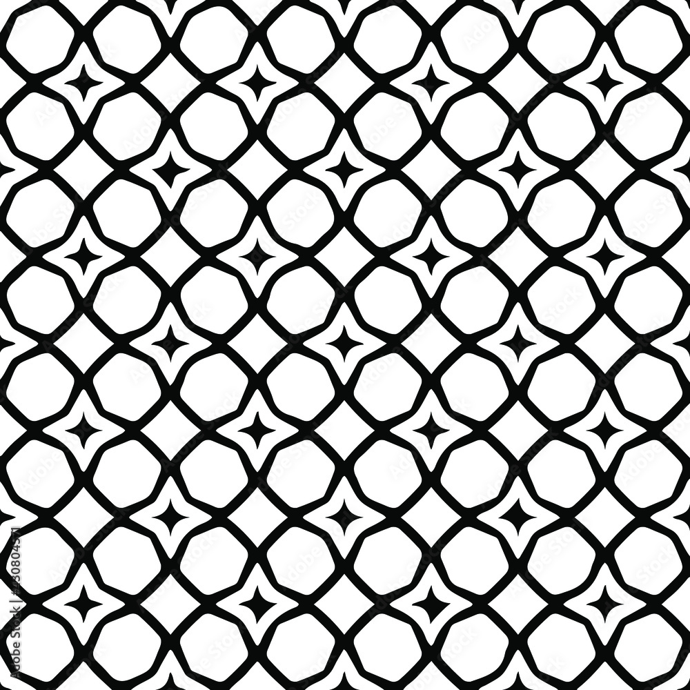 Fototapeta premium Geometric vector pattern with triangular elements. Seamless abstract ornament for wallpapers and backgrounds. Black and white colors