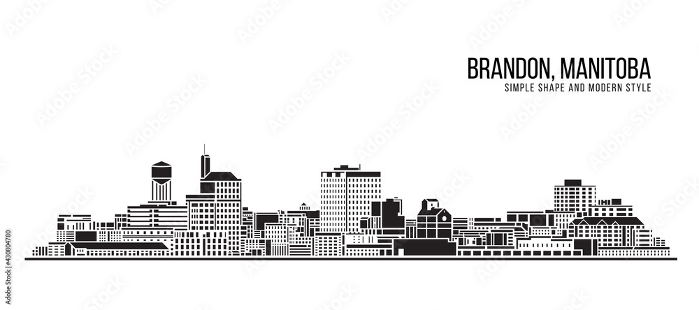 Cityscape Building Abstract Simple shape and modern style art Vector design - Brandon, Manitoba