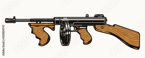 Thompson submachine gun colorful concept