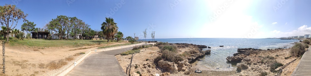 panorama of fig tree bay on a sunny day. Protaras. Cyprus. April 2021 panorama of fig tree bay on a sunny day. Protaras. Cyprus. April 2021