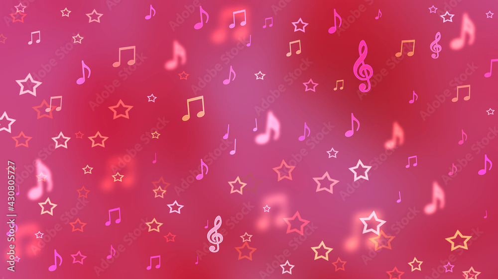 Piink blurred musical abstract bokeh background with notes. Piink blurred musical abstract bokeh background with notes.