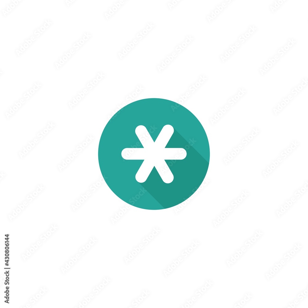 white asterisk footnote with shadow in blue circle icon. Asterisk sign. white asterisk footnote with shadow in blue circle icon. Asterisk sign.