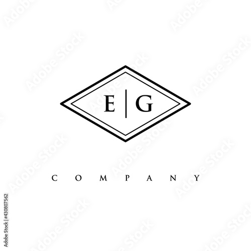 initial EG logo design vector