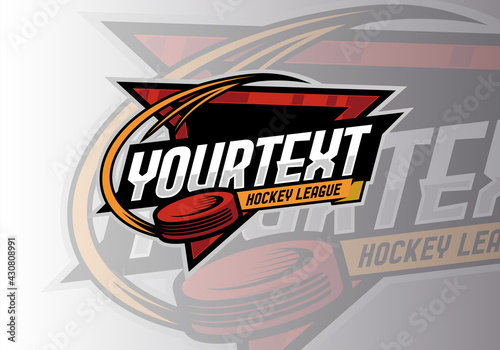 Hockey league tournament logo sport design template