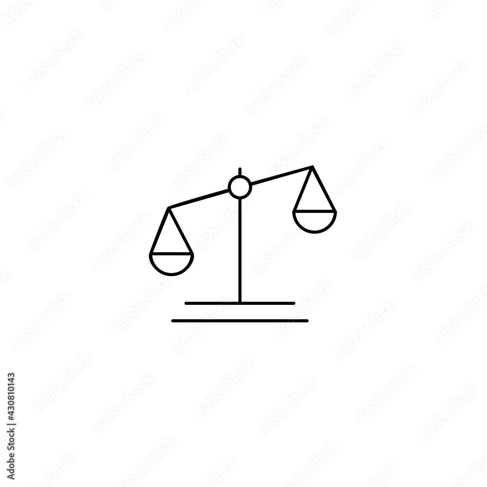Law scale vector icon, justice symbol. Modern, simple flat vector illustration for web site or mobile app Law scale vector icon, justice symbol. Modern, simple flat vector illustration for web site or mobile app