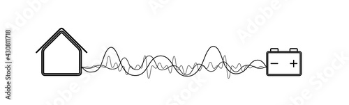 vector illustration of home energy storage power vibes	