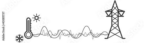 vector illustration of hot chill cool cold electricity grid network power vibes