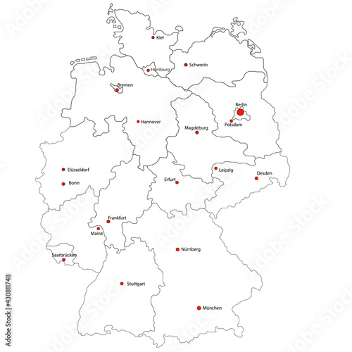 Deutschland Karte mit allen Bundesländern