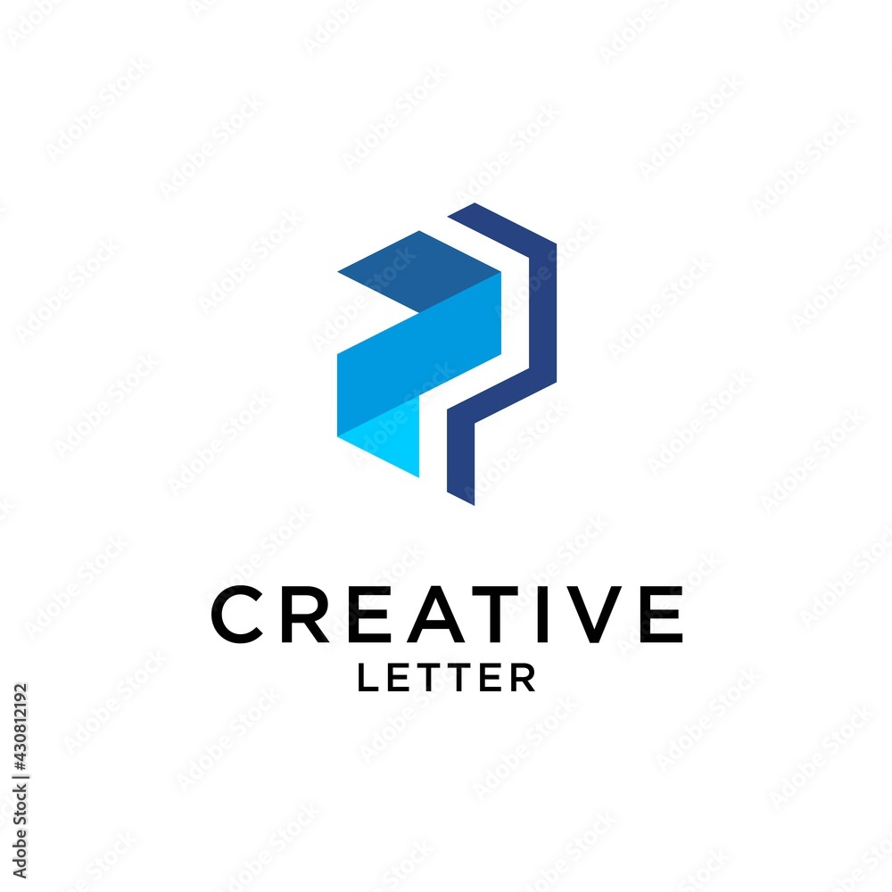 abstract geometric letter P, PP logo design vector template abstract geometric letter P, PP logo design vector template