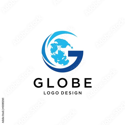 creative letter G logo for global earth world pangea vector