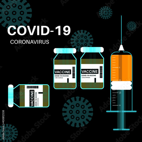Coronavirus vaccine covid-19 medication pharmacy doctor banner and poster vaccination care injection vector design.