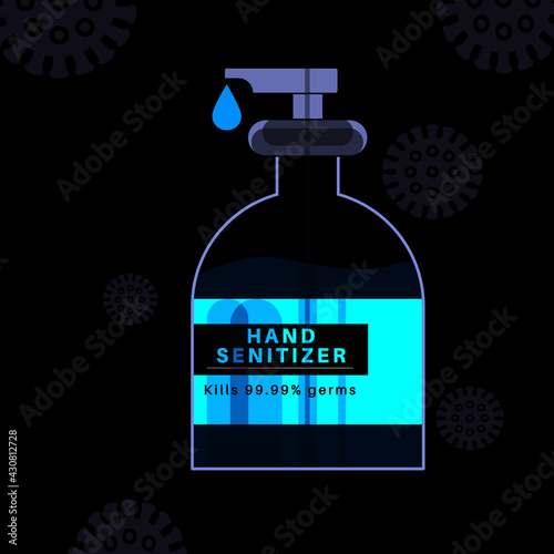 Hand sanitizer protection with corona virus covid-19 hand wash sanitizer protect with virus and bacteria.