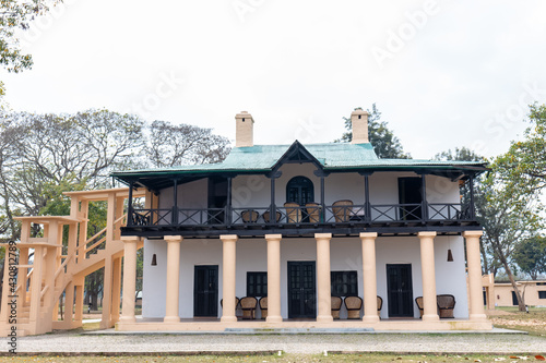 Architecture view of forest rest houses in Jim Corbett national park Dhikala zone for tourists to stay during their jungle trip. photo