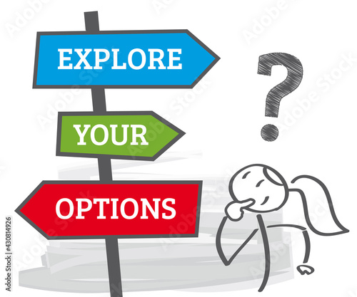signpost Explore your Options - vector illustration