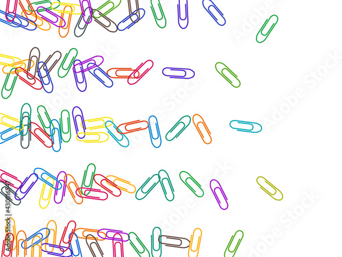 Stationary paperclips isolated on white background