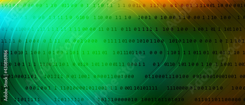 0 1 matrix digits big data tech vector background with fluid gra