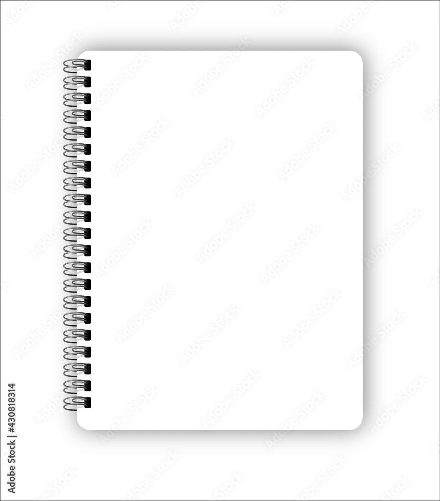 Realistic metal spiral vector blank notebook isolated on white Realistic metal spiral vector blank notebook isolated on white