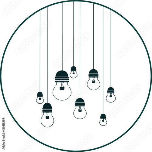 Highlight icons stickers light bulb light