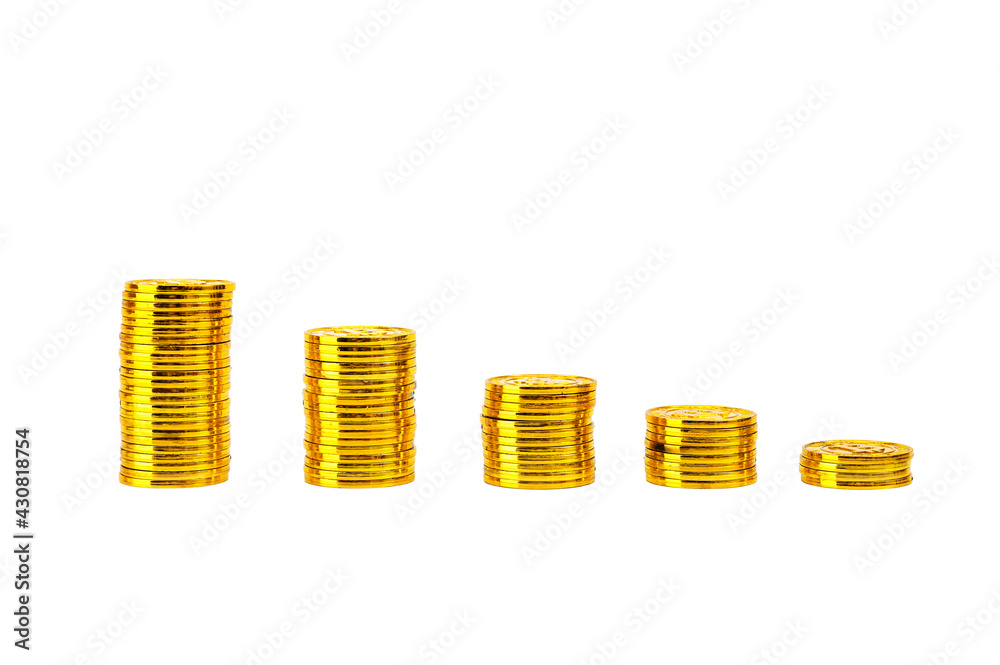 Stack of golden coin isolated on white background. Stack of golden coin isolated on white background.