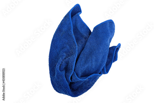 Blue rag on white background or isolated. photo