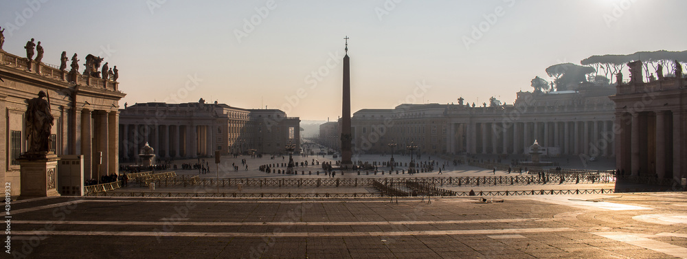 St. Peter's Square and the famous Basilica without people