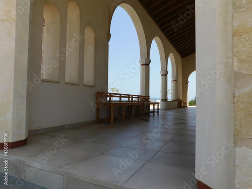 beautiful church on the beach on the island of Cyprus. Cyprus. April 2021
