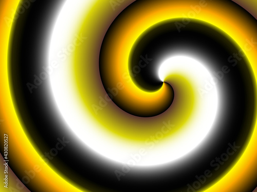 abstract 3d render of a spiral background, yellow, black, and white combination.3d abstract background high resolution. © Nature Clicks