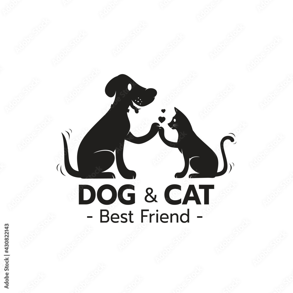 Obraz premium Logo Cat and dog