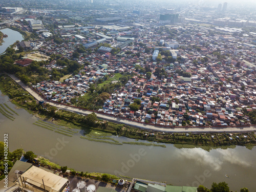 Aerial of the Marikina River as seen from Bagumbayan, Quezon City. photo