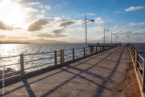 Pôr do sol e o trapiche da cidade de Florianopolis,  Florianópolis, Santa Catarina, Brasil © Fotos GE