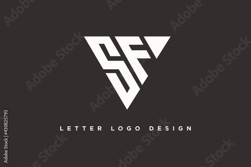 Initial letter SF logo design vector illustration. letter SF suitable for business and fitness center logos, isolated on dark background