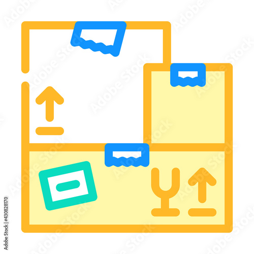 carton boxes wholesale color icon vector. carton boxes wholesale sign. isolated symbol illustration
