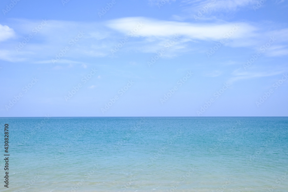 Landscapes View The atmosphere is beautiful and the color of the sky, The beach phuket of Thailand.