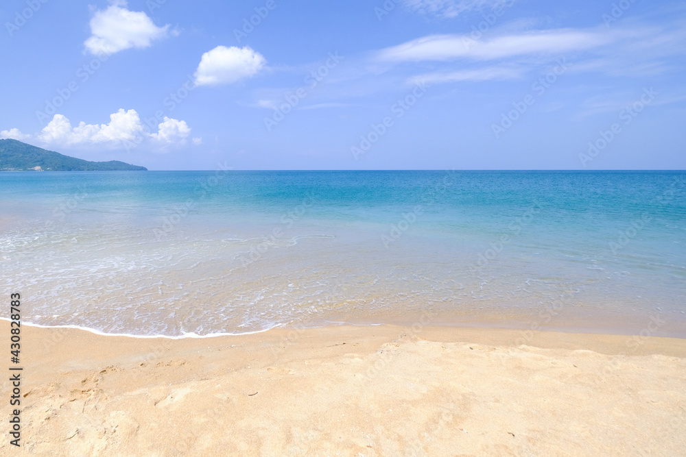Landscapes View The atmosphere is beautiful Sand and sea and the color of the sky, The beach phuket of Thailand. Landscapes View The atmosphere is beautiful Sand and sea and the color of the sky, The beach phuket of Thailand.