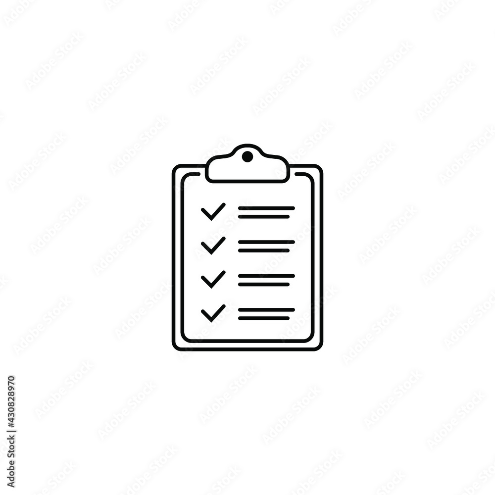 Clipboard line icon. Checklist sign symbol for web site and app design. Clipboard line icon. Checklist sign symbol for web site and app design.