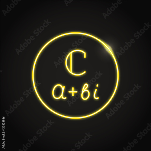 Neon complex number icon in line style