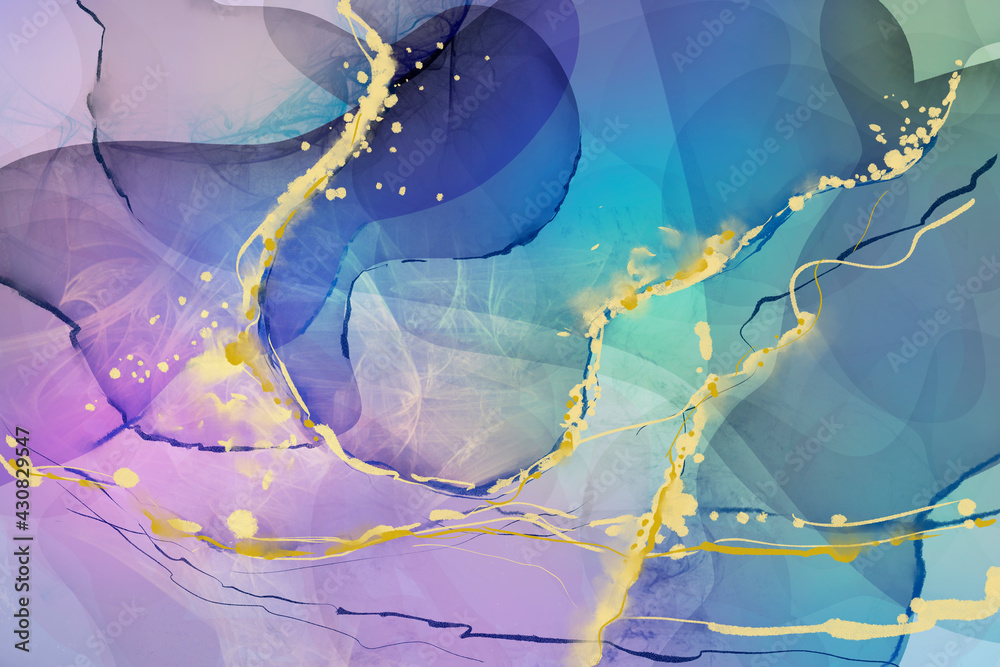 Fototapeta premium Abstract fluid paint marble texture background.