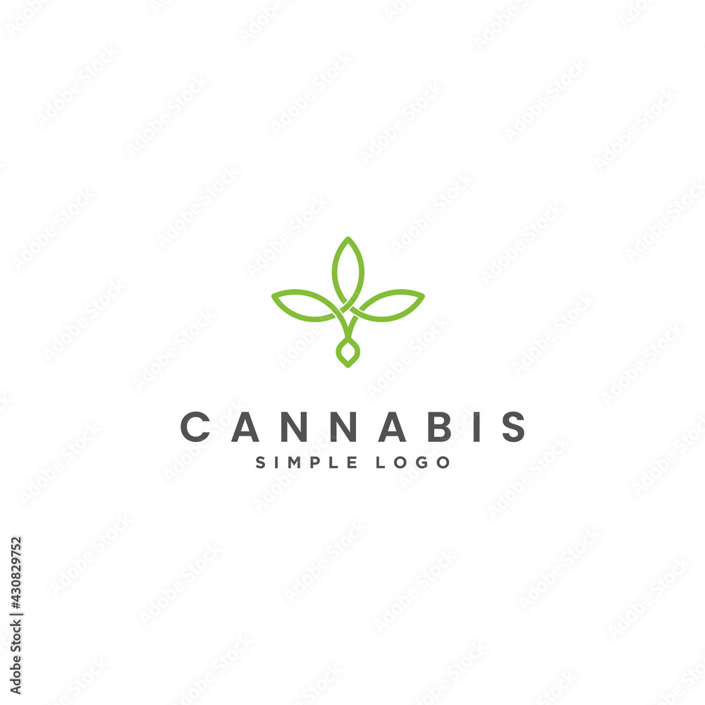 green cannabis leaf with extract hemp drop water logo design inspiration	