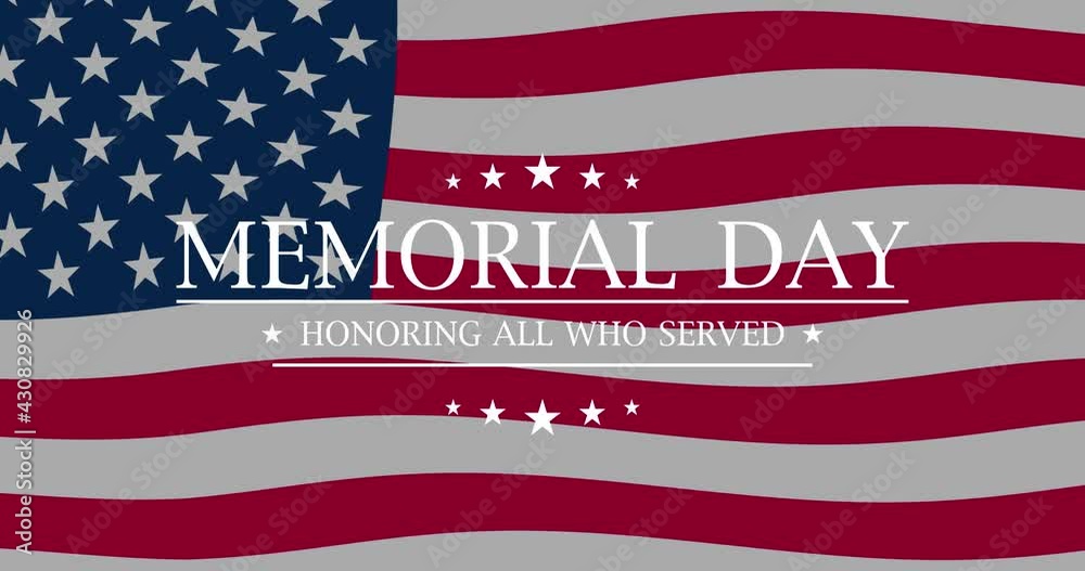 Memorial day animation. Waving flag. Happy memorial day. Flag USA ...