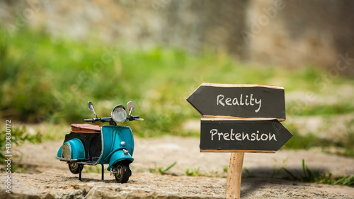 Photos Street Sign to Reality versus Pretension