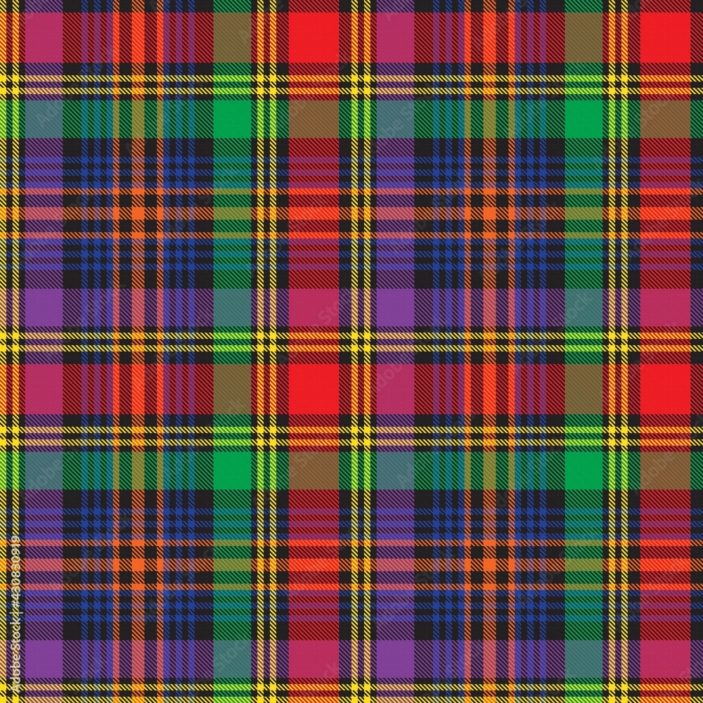 Rainbow Plaid Tartan Checkered Seamless Pattern Rainbow Plaid Tartan Checkered Seamless Pattern