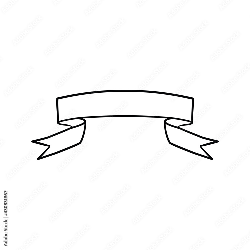 Vector of Black Sketch Ribbons. Blank Banners. Vector of Black Sketch Ribbons. Blank Banners.
