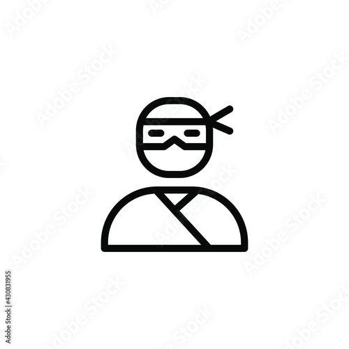 ninja line icon vector illustration