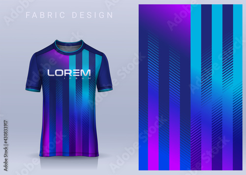 Fabric textile design for Sport t-shirt, Soccer jersey mockup for football club. uniform front view.