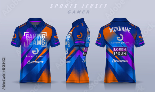 t-shirt e-sport design template, Soccer jersey mockup for football club. uniform front and back view.