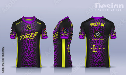 t-shirt e-sport design template, Soccer jersey mockup for football club. uniform front and back view.